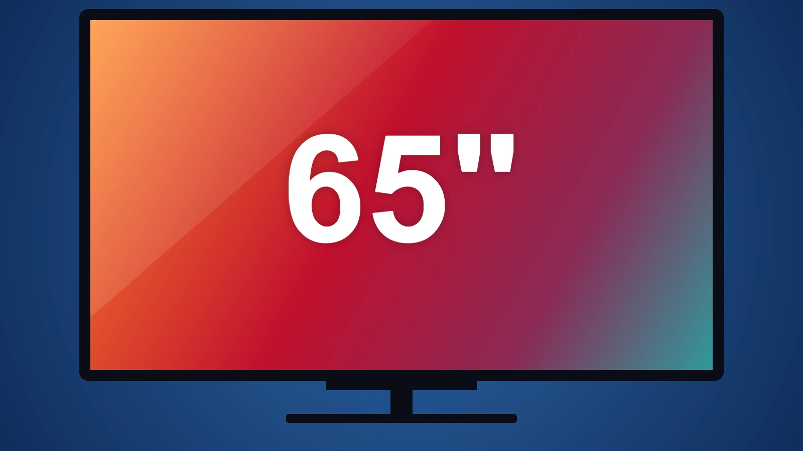 Ilustração de uma Smart TV de 65 polegadas